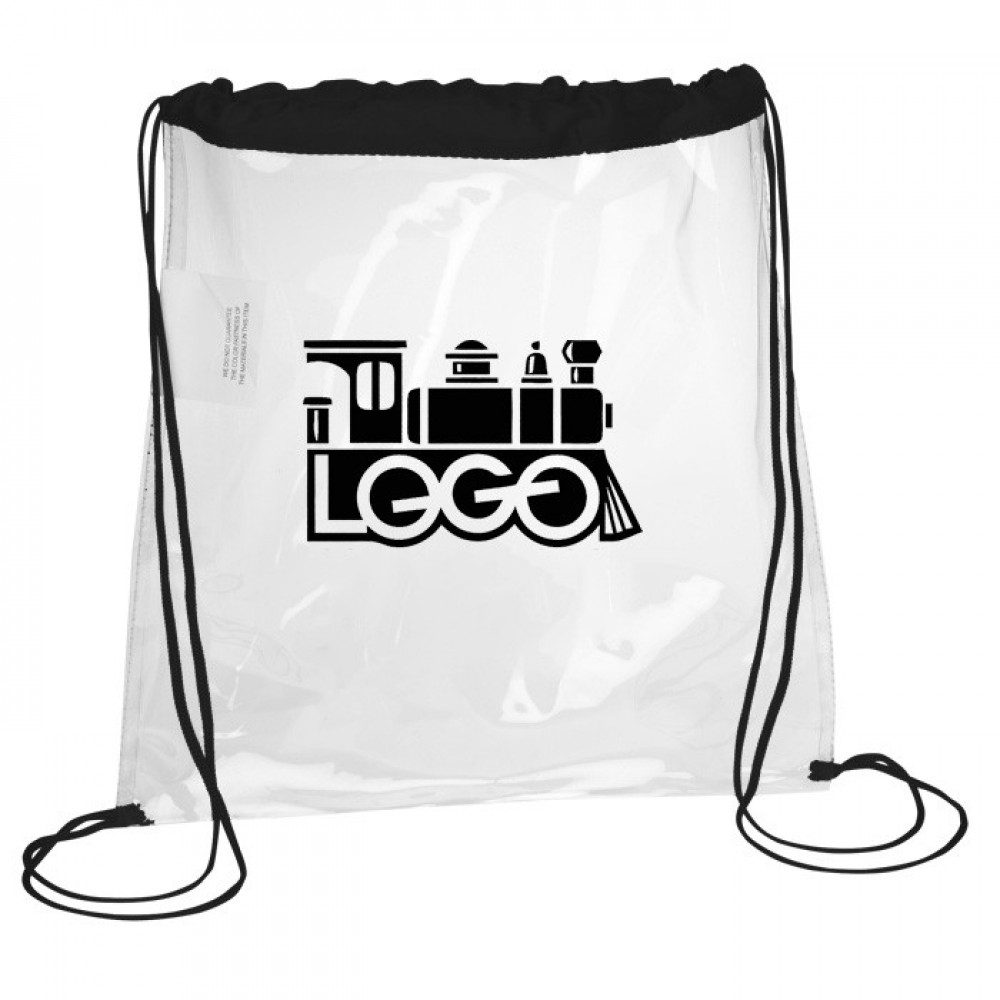 Clear Drawstring Sportpack Custom Embroidered
