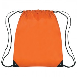 Custom Printed 210D Polyester Drawstring Bags With Triangle Eyelet