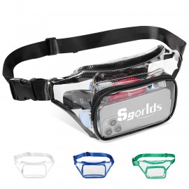 Logo Imprinted Clear PVC Fanny Pack W/ Two Pockets  Logo Imprinted Clear PVC Fanny Pack W/ Two Pockets