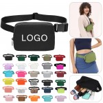 Custom Embroidered Unisex Nylon Sports Waist Bag W/ Zipper