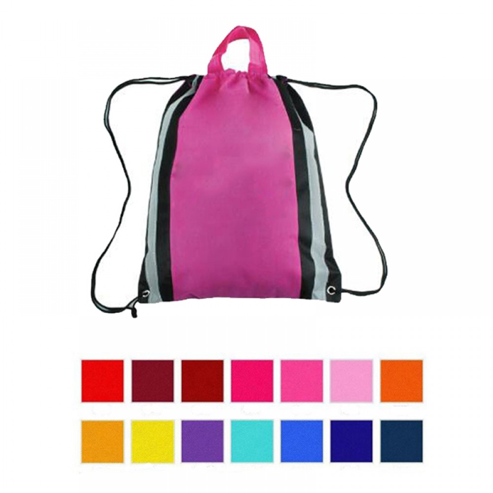 Reflective Safety Drawstring Backpack with Handle Custom Printed Reflective Safety Drawstring Backpack with Handle Custom Printed