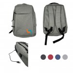 Laptop Business Backpack With USB Charging Port MOQ 30PCS Custom Printed