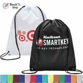 Rock'it 3-Day Premium 210D Polyester Drawstring Backpack, Cinch Sports Bag (15"x18") Logo Imprinted  Rock