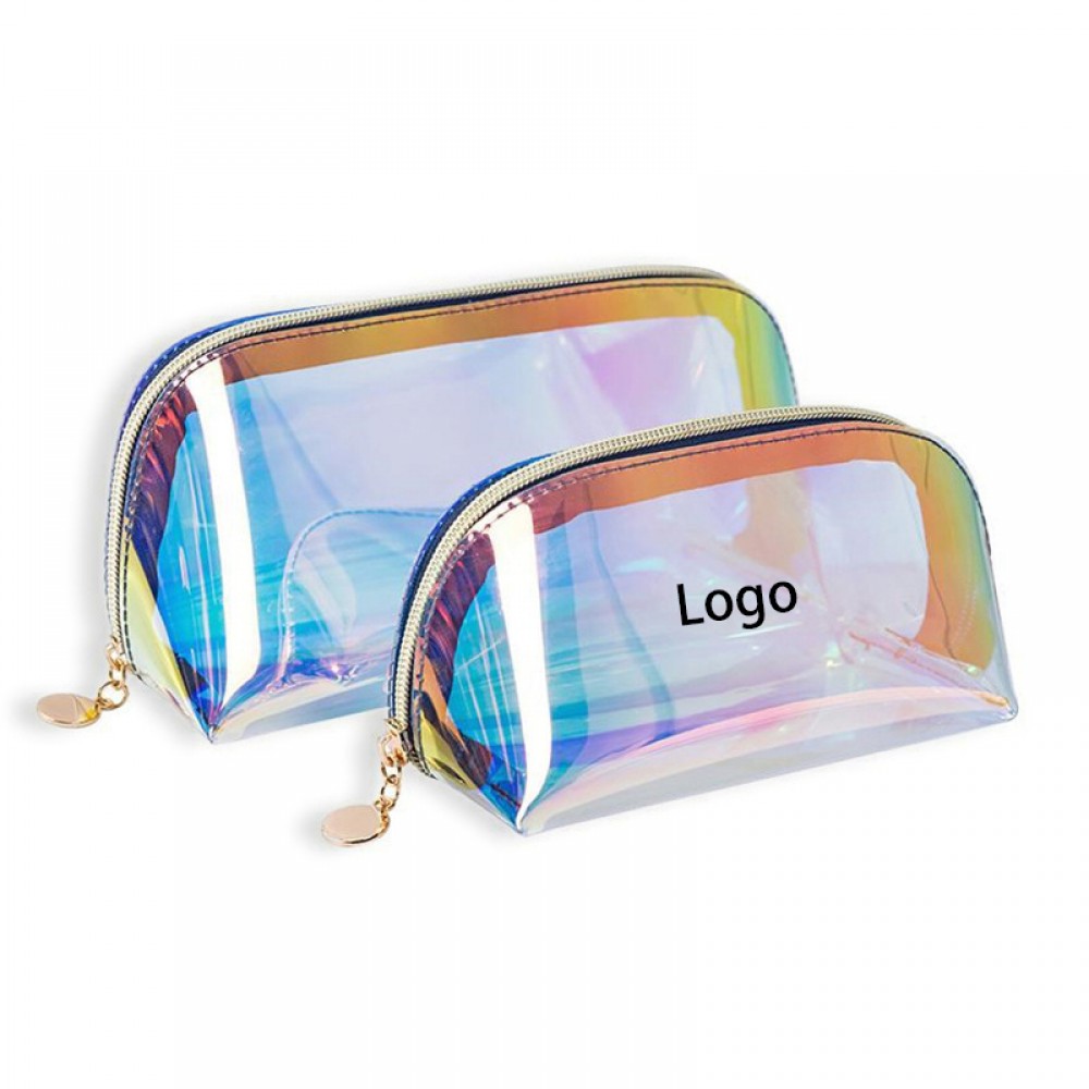Holographic Clear Toiletry Bag Cosmetic Bag Custom Printed
