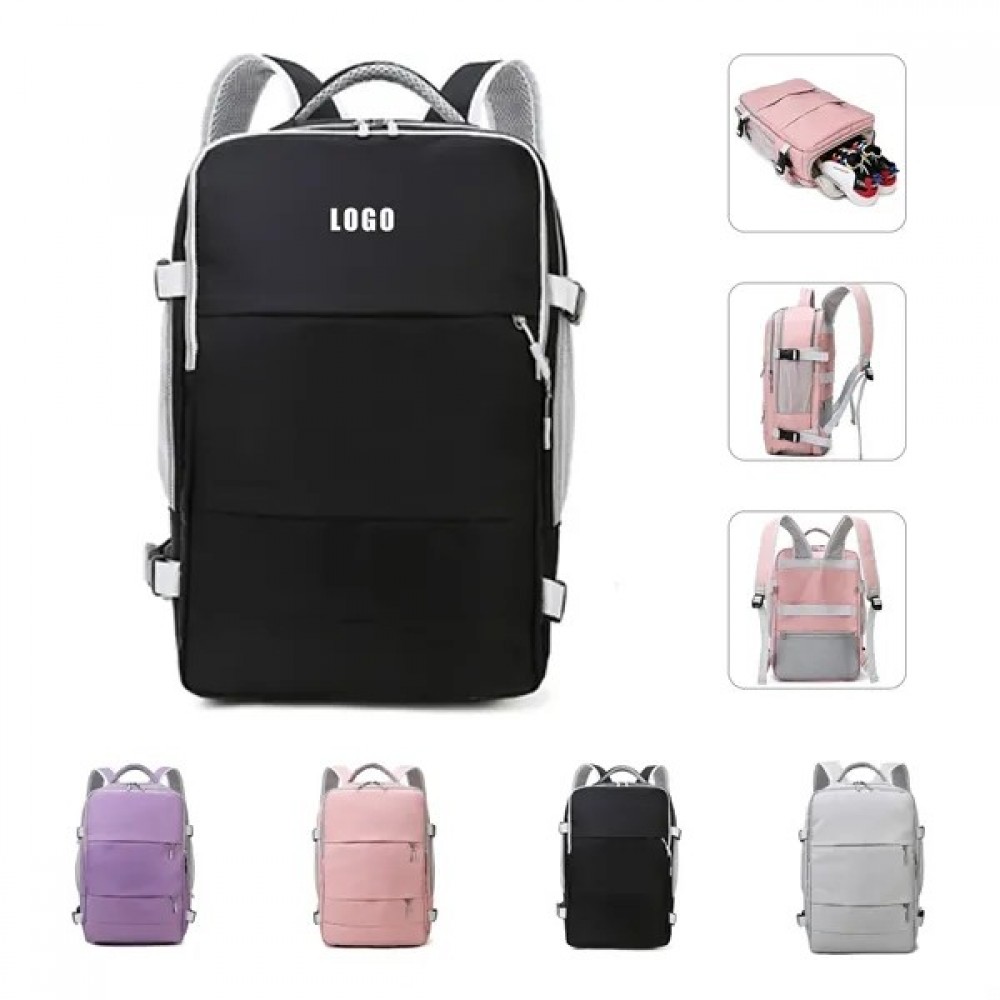 Logo Imprinted Travel Backpack with Compartments Logo Imprinted Travel Backpack with Compartments