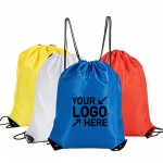 210D Nylon Drawstring Backpack  Lightweight Sports Bag Custom Embroidered