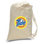 Small Canvas Laundry Bag - Natural Custom Embroidered