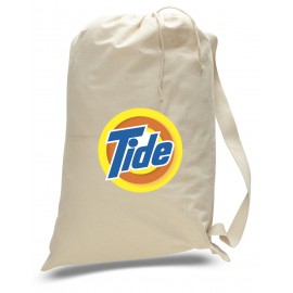 Small Canvas Laundry Bag - Natural Logo Imprinted  Small Canvas Laundry Bag - Natural Logo Imprinted