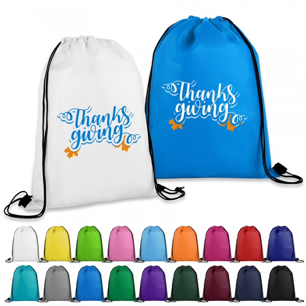 Non-Woven Drawstring Cinch Backpack (Ocean) Custom Printed