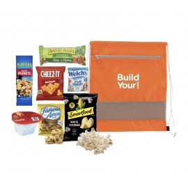 Eco Friendly Drawstring Bag with Snacks Custom Printed  Eco Friendly Drawstring Bag with Snacks Custom Printed