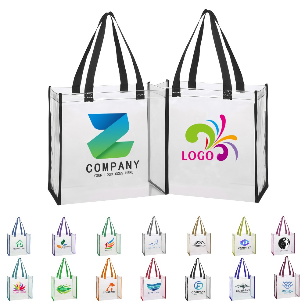 Clear PVC Stadium Security Open Tote 12"x12"x6" Logo Imprinted Clear PVC Stadium Security Open Tote 12"x12"x6" Logo Imprinted