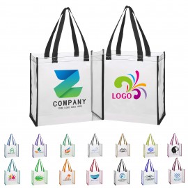 Clear PVC Stadium Security Open Tote 12"x12"x6" Custom Embroidered  Clear PVC Stadium Security Open Tote 12"x12"x6" Custom Embroidered