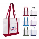 Custom Printed Cotton Boat Tote with Pocket