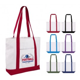 Custom Printed Cotton Boat Tote with Pocket