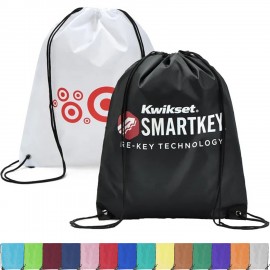 Custom Embroidered Premium 210D Polyester Drawstring Backpack, Cinch Sports Bag