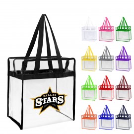 Stadium Approved Clear Zipper Tote Bag with Logo