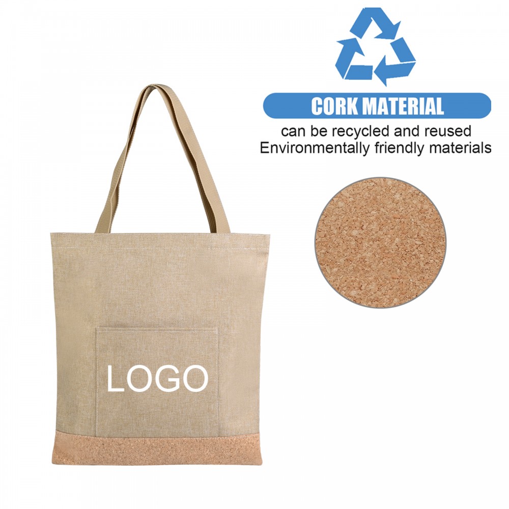 Logo Imprinted Cork Bottom Tote Bag Logo Imprinted Cork Bottom Tote Bag