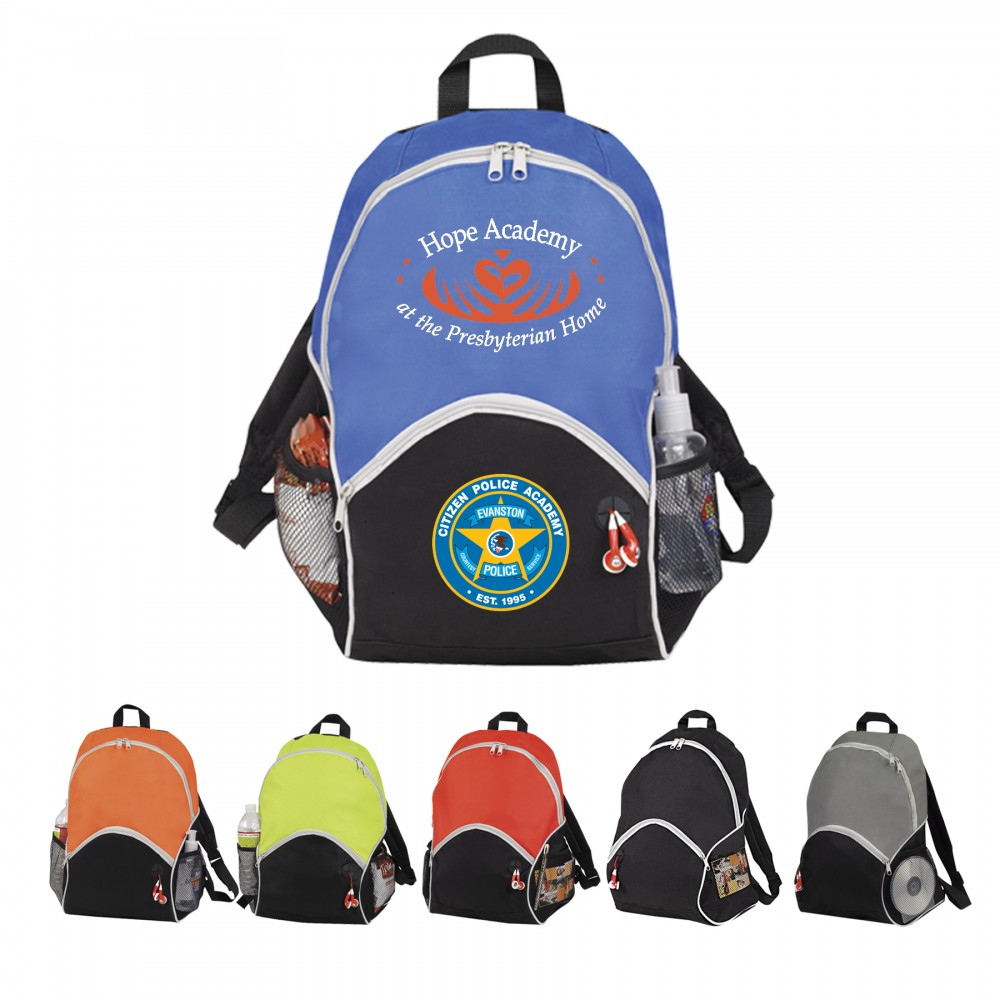 Youth Backpack-600 poly Back to School Logo Imprinted Youth Backpack-600 poly Back to School Logo Imprinted