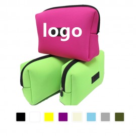 Logo Imprinted Foldable Neoprene Makeup Cosmetic Case Bag