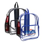 16" Heavy Duty Clear Security Side Mesh Pocket Backpack Custom Embroidered