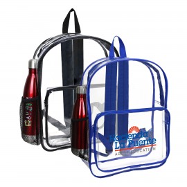 16" Heavy Duty Clear Security Side Mesh Pocket Backpack Custom Embroidered