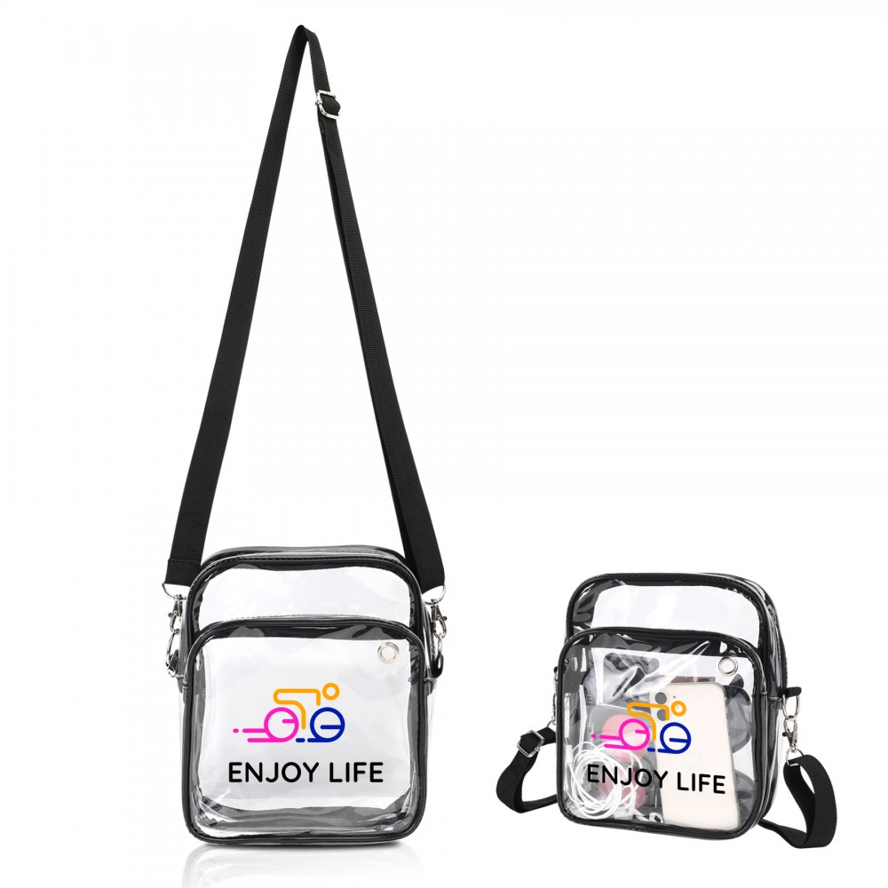 Custom Embroidered Clear Shoulder Sling Bag Custom Embroidered Clear Shoulder Sling Bag