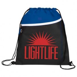 Logo Imprinted Slant Front Pocket Drawstring Bag  Logo Imprinted Slant Front Pocket Drawstring Bag