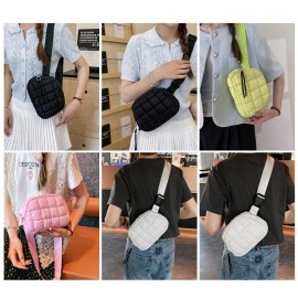 2 Zipper Puffer Crossbody Bag with Logo