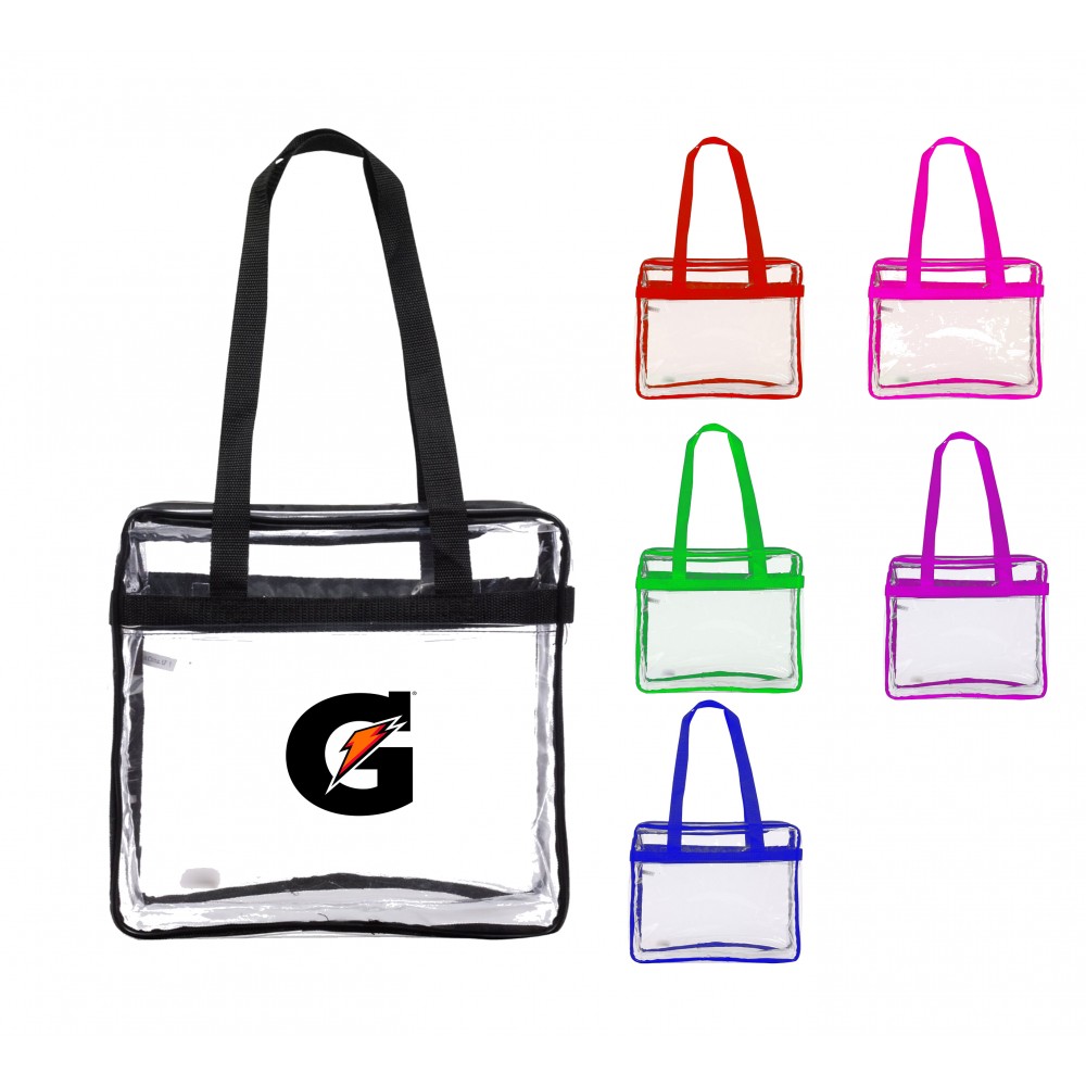 Custom Embroidered PVC Vinyl Zippered Carry Stadium Approved Gameday Tote Bags Custom Embroidered PVC Vinyl Zippered Carry Stadium Approved Gameday Tote Bags