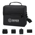 Double-Layer Polyester Crossbody Lunch Bag Logo Imprinted