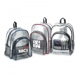 Standard Clear Backpack Custom Embroidered  Standard Clear Backpack Custom Embroidered