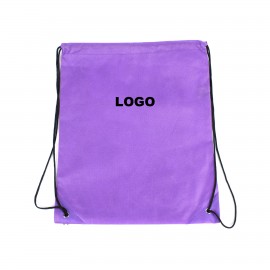 Purple Non-Woven Custom Drawstring Backpack Logo Imprinted