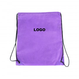 Purple Non-Woven Custom Drawstring Backpack Logo Imprinted  Purple Non-Woven Custom Drawstring Backpack Logo Imprinted