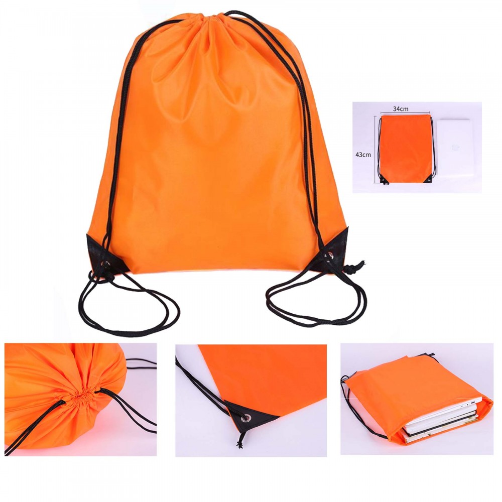 Drawstring Pocket 210D Backpack Bag Logo Imprinted Drawstring Pocket 210D Backpack Bag Logo Imprinted