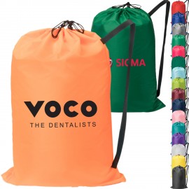 Logo Imprinted Heavy Duty Extra-Large Laundry Drawstring Backpack (30" x 45")  Logo Imprinted Heavy Duty Extra-Large Laundry Drawstring Backpack (30" x 45")