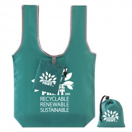 Custom Embroidered 190T Polyester Ripstop Fold-N-Go T-Shirt Handle Bag  Custom Embroidered 190T Polyester Ripstop Fold-N-Go T-Shirt Handle Bag