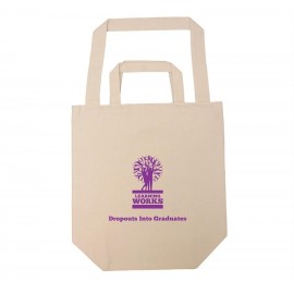 Custom Printed Dual Handle Cotton Shopping Bag - 4 Color Process (Natural)