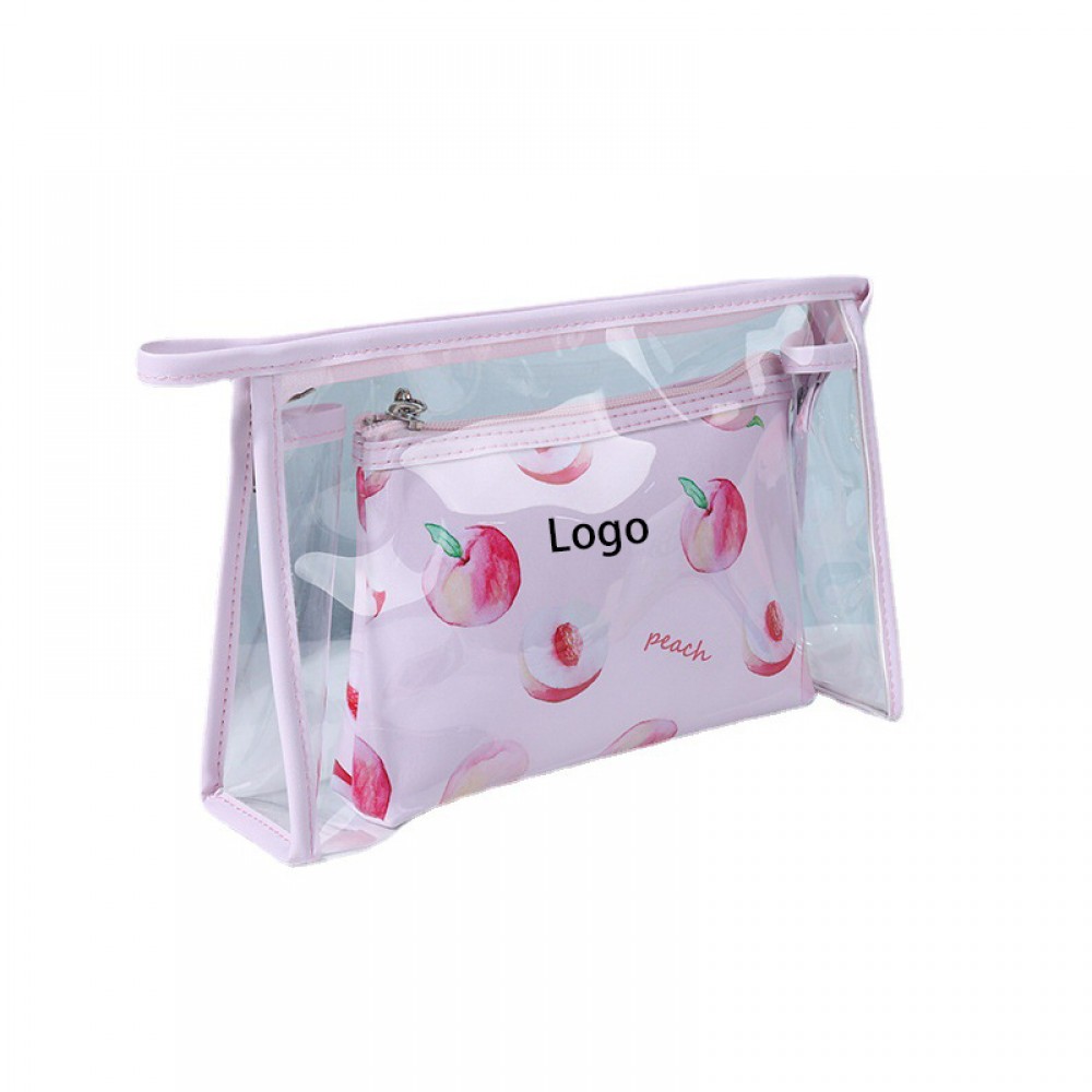 Custom Printed Clear Waterproof Toiletry Bag Cosmetic Bag Custom Printed Clear Waterproof Toiletry Bag Cosmetic Bag
