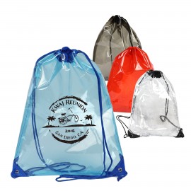Clear Reinforced Corners Drawstring Backpack Custom Embroidered  Clear Reinforced Corners Drawstring Backpack Custom Embroidered