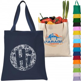 Personalized Heavy Cotton Canvas Tour Tote Bag w/ Bottom Gusset USA Decorated (15" x 16")