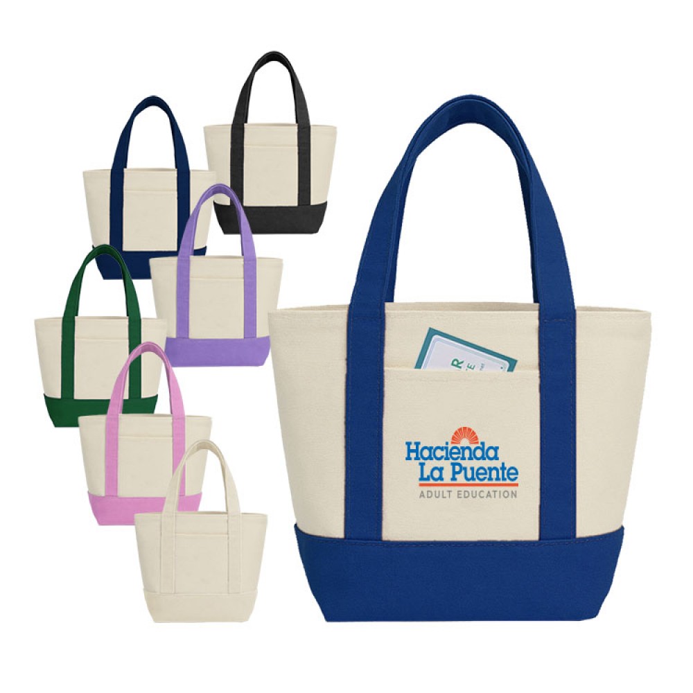 14 oz. Mini Canvas Tote Bag Logo Imprinted