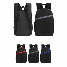 Logo Imprinted 15'' Laptop Backpack W/ Color Zipper Stripe  Logo Imprinted 15