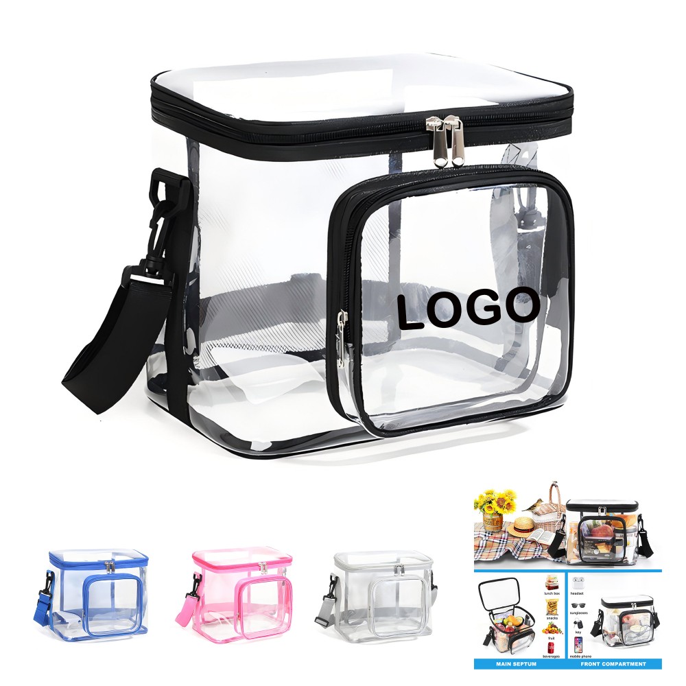 Transparent PVC Lunch Bag Custom Printed Transparent PVC Lunch Bag Custom Printed