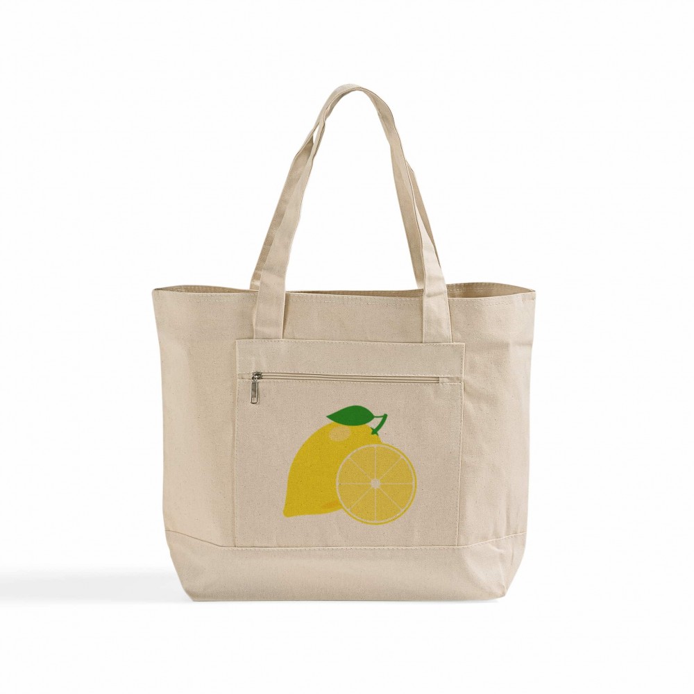 Zippered Canvas Utility Tote (Natural) Custom Printed Zippered Canvas Utility Tote (Natural) Custom Printed