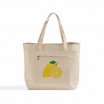 Zippered Canvas Utility Tote (Natural) Custom Printed