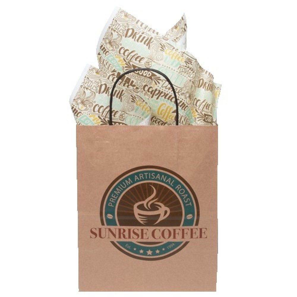 Custom Embroidered Standard Handle Shopper w/Tissue Paper Bundle