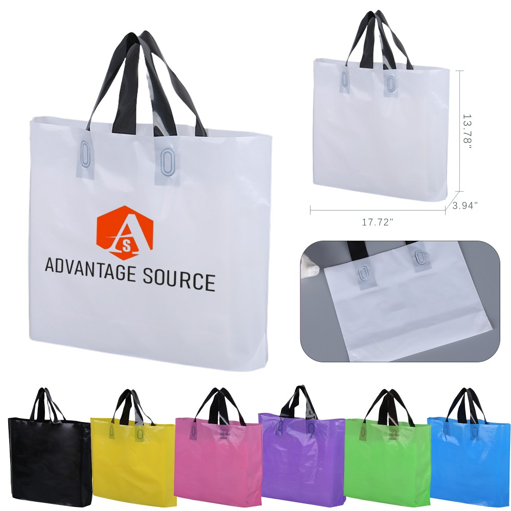 Reusable PE Plastic Shopping Tote Bag Custom Printed