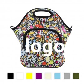 Logo Imprinted Double Zippered Pockets Lunch Bag  Logo Imprinted Double Zippered Pockets Lunch Bag