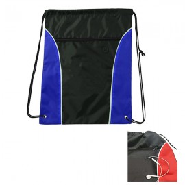Logo Imprinted Two Tone Polyester Drawstring Bags  Logo Imprinted Two Tone Polyester Drawstring Bags