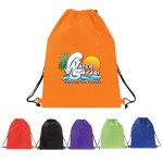 Drawstring Backpack w/Large Print Area & Easy to Adjust Loop Corners Logo Imprinted